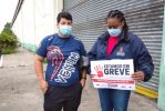 Marilza Rosa Santos e Noemi da Silva, trabalhadoras do SFMSP na mobilização da greve (26/10)| Foto: João Santana/Sindsep