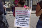 Protesto contra Sampaprev 2 em frente a UBS Luiz Paulo Gnecco, Região Norte (26/10) | Foto: João Santana/Sindsep